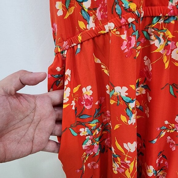 Leota Women's Plus Darcy Floral Romper Red Size 2X - Picture 6 of 11